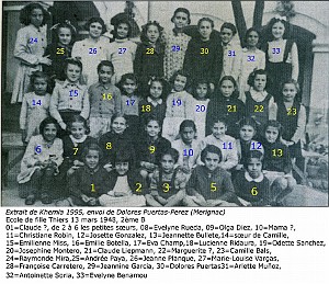 SIDI BEL ABBES ECOLE THIERS FILLES 1948 CM1 B